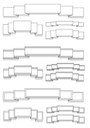 Vector Illustration of several different white banners and ribbons.のイラスト素材