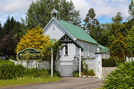 Lovely counrty church  surround with trees の写真素材