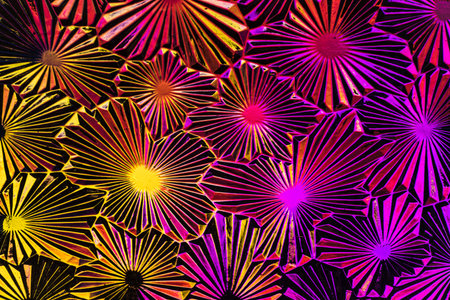Abstract of pattern glass with a mixture of colors in the pattern.