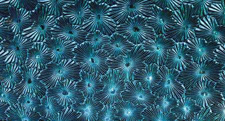 Abstract of pattern glass with a cold blue look to it.