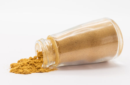 Ginger is a culinary herb in dry product form.の写真素材