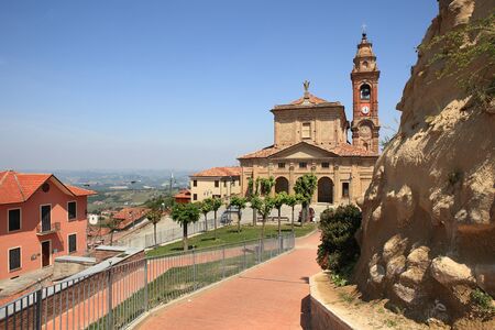 View on church and houses of Diano Dの写真素材