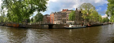 Panoramic cityscape view of Amsterdam, Netherlands.の写真素材