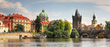 Panoramic view on old part of Prague.