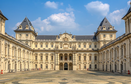 Valentino Castle - former residence of Royal House of Savoy in Turin, Italy のeditorial素材