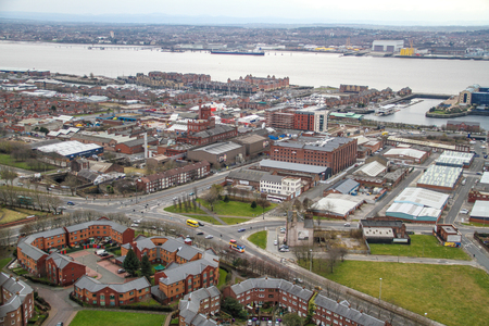 Panorama view of Liverpool, Merseyside, United Kingdomの写真素材