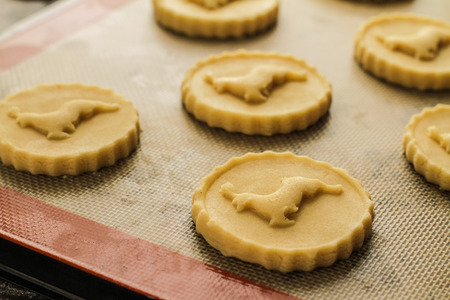 Shortbread biscuists ready to go to the owenの写真素材
