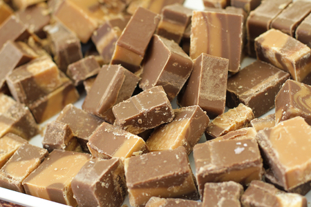 Fresh caramel fudge on the steet marketの写真素材
