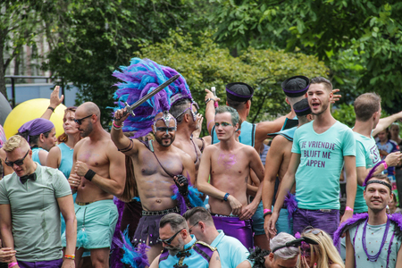Gay pride in Amsterdam, Netherlands took place in August, 2017のeditorial素材