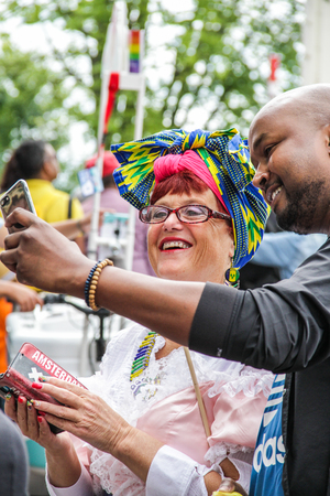 Gay pride in Amsterdam, Netherlands took place in August, 2017のeditorial素材