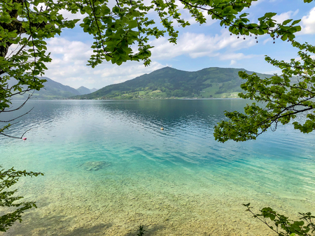 Scenic view of the famous Hallstatt lakeの写真素材