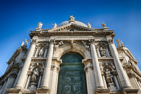 Fasade of Basilica di Santa Maria della Salute Venice Italyの写真素材