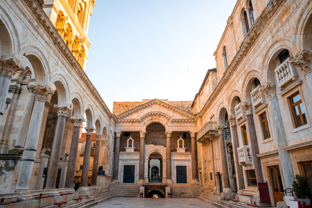 Cathedral square in Split city in Croatiaの写真素材