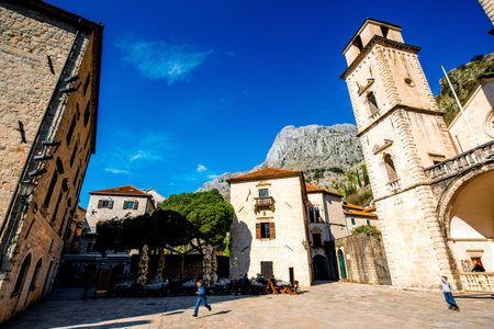 Saint Tryphon cathedral in Kotor old city in Montenegro