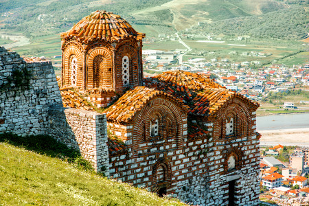 St. Theodores church in Berat city, Albaniaの写真素材
