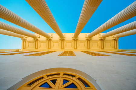 A huge neoclassical university building in Albania