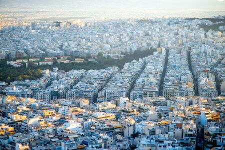 Athens cityscape view from Lycabettus mount in Greeceの写真素材