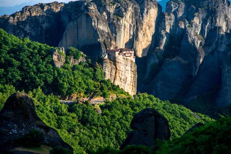 The Holy Monastery of Rousanou at the complex of Meteora monasteries in Greeceの写真素材