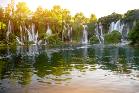 Beautiful view on Kravica waterfall in Bosnia and Herzegovinaの写真素材