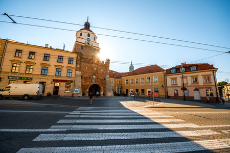 LUBLIN, POLAND - JULY 28 2015: Old town in the city center of Lublin in the morningのeditorial素材