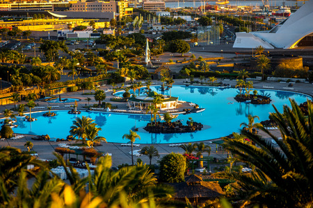 Martimo Cesar park in Santa Cruz city on Tenerife island, Spainの写真素材