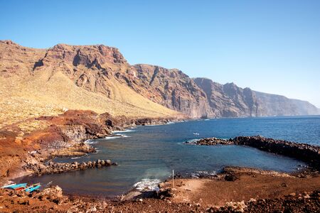 Mountain range near the cape of Teno on the nortwestern part of Tenerife islandの写真素材