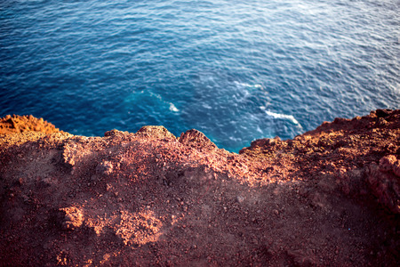 Horizontal ocean coastline. Abstract background with copy spaceの写真素材