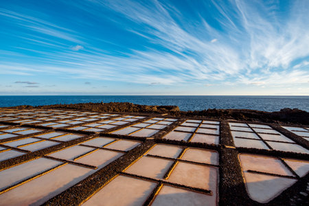 Volcanic pools on the salt manufacturing Fuencaliente on the south of La Palma island in Spain