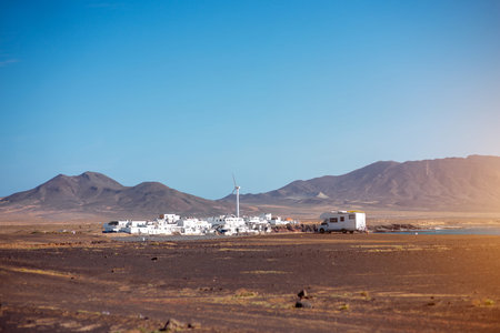 Puerto de la Cruz village on the south cape of Fuerteventura island in Spain