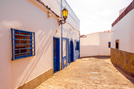 Street view in El Cotillo village on Fuerteventura island in Spain