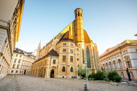 View on Minorites church in Vienna city on the morning, Austriaの写真素材