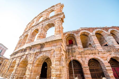 Architectural fragment of Arena in Verona cityの写真素材