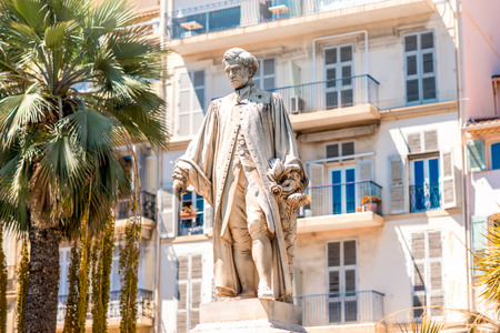 Lord Brougham statue in the center of Cannes city on french revieraの写真素材