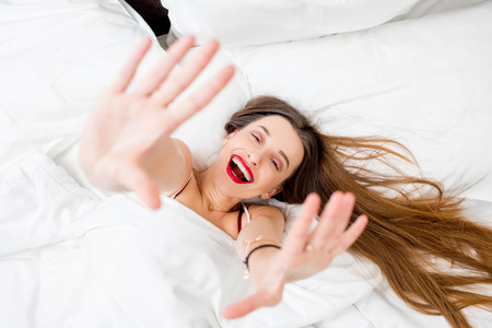 Woman waking upの写真素材