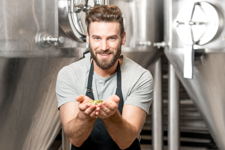 Brewer at the beer manufacturing