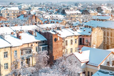 Lviv winter cityscapeの写真素材