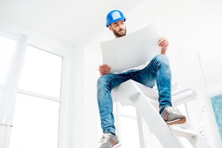 Builder or repairman portraitの写真素材