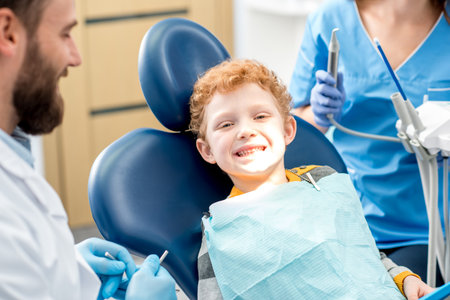 Portrait of a boy at the dental office