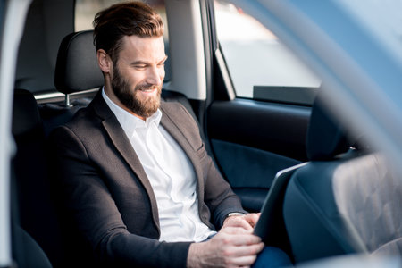 Businessman in the car