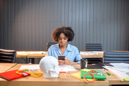 Young medical student at the classroom