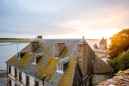 Buildings on the Mont Saint Michel island