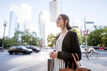 Businesswoman outdoors in the modern city