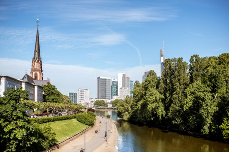 Frankfurt am Main cityscapeの写真素材