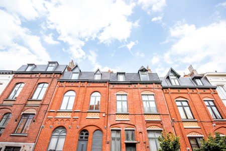 Residential buildings in Brusselsの写真素材