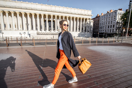 Woman in Lyon city