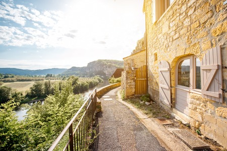 La Roque Gageac village in Franceの写真素材