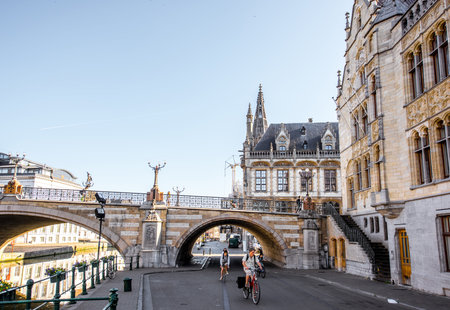 street view at Gent cityのeditorial素材