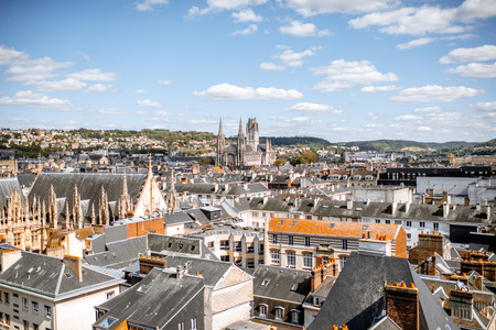 Aerial citysape view of Rouen during the sunny day in Normandy, Franceの写真素材