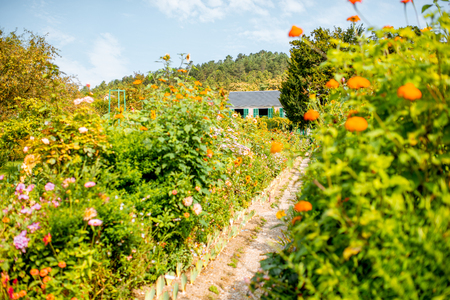 Landscape view on the beautiful Claud Monets garden, famous french impressionist painter in Giverny town in Franceの写真素材
