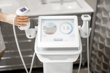 Ultrasound liposuction treatment device in medical clinic.